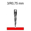 3mm, radius R0.75